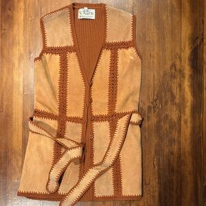 Vintage Brown and Tan Patchwork Vest